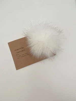 Faux Fur Pom Pom for Hat with Snap Button