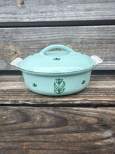 Vintage DRU Holland Blue Enamel Cast Iron Dutch Oven Beautiful