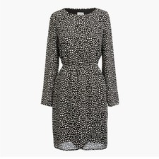 Women's J crew Black and White Heart Print Tulip Hem Dress | printed hearts