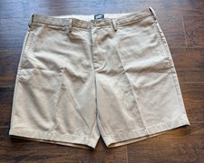 Lands' End Men's Traditional Fit Flat Front Shorts Size 40 Comfort Waist Khaki