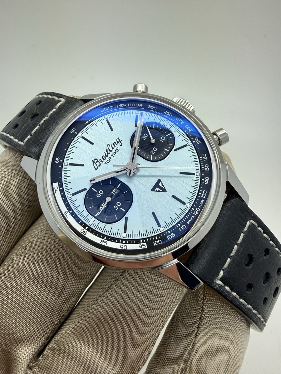 2022 Breitling Top Time Ice Blue Steel 41mm Auto Chronograph Watch