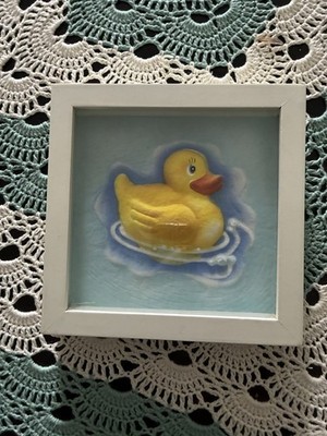 3D Fuzzy Yellow Ducky Framed Picture