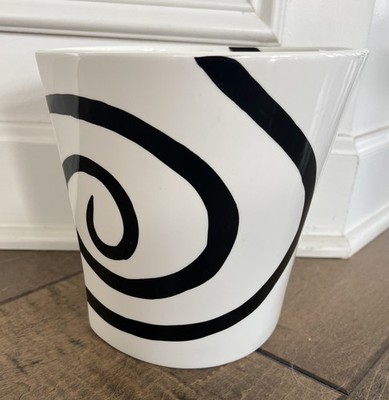 Urban Graffiti Spiral Tabletops Unlimited BBack White Vase Decor ~ HTF