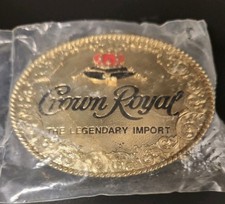 1994 Crown Royal Whiskey Liquor The Legendary Import Advertisement Belt Buckle