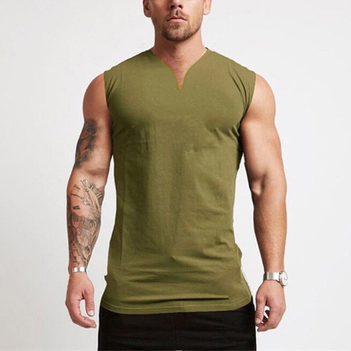 Mens Athletic Tank Top Quick Dry Training Sports Sleeveless T Shirt Singlets - Picture 16 of 18