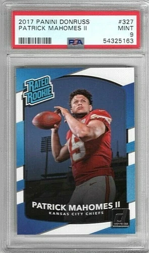 PATRICK MAHOMES II 2017 PANINI DONRUSS RATED ROOKIE #327 PSA 9