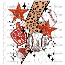 Sublimation Transfer Love Animal Print Baseball Ready To Press Heat Transfer
