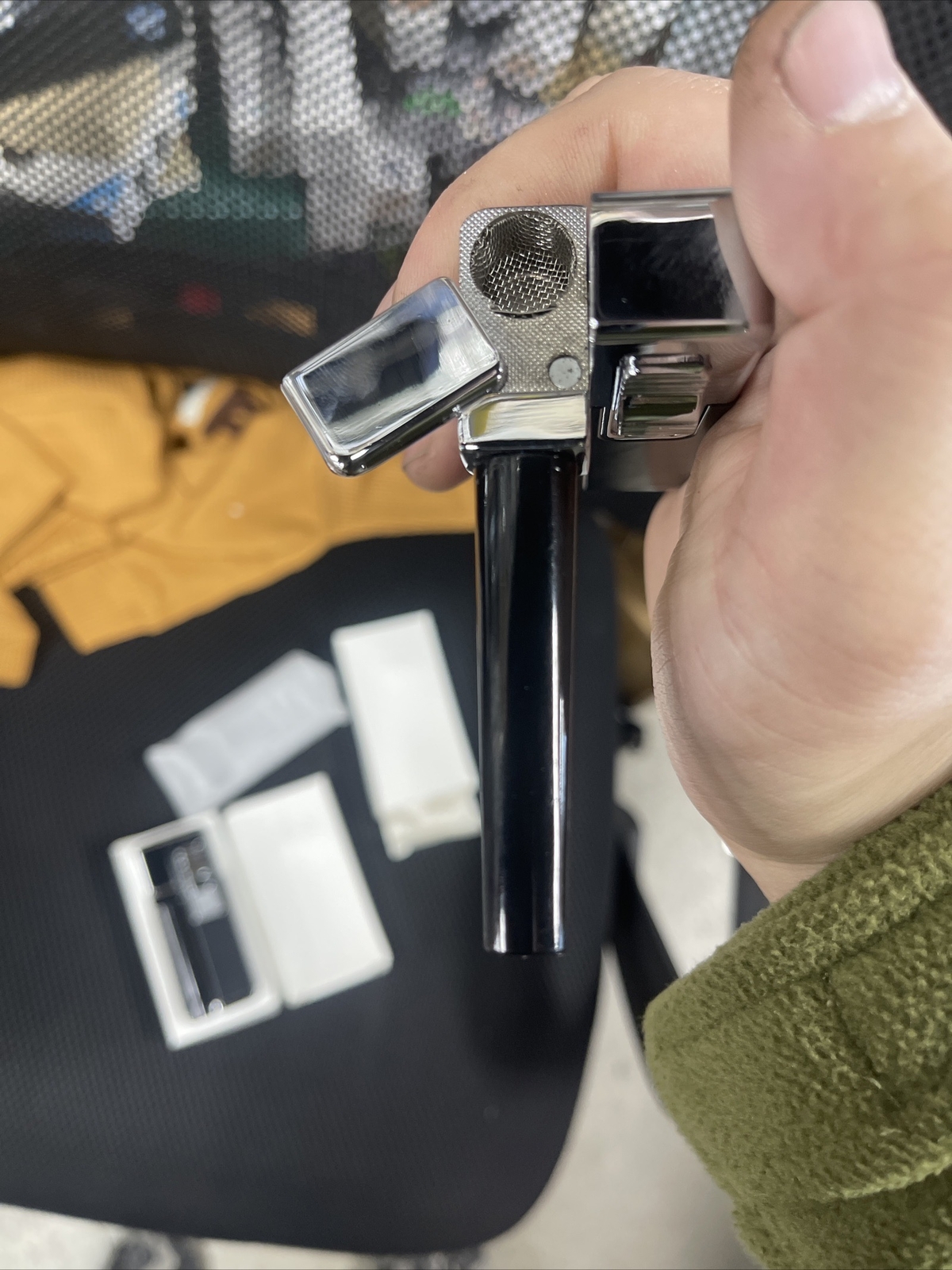 Folding Metal Smoking Pipe Lighter ALL IN ONE Pipe Combo Smoking Pipe