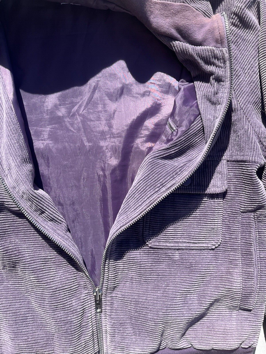 Men's Alltimers Jacket Purple Jeremih M Cord Retro Full Zip Bomber