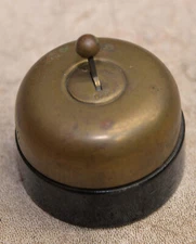 Antique Hubbell brass & ceramic wall mount toggle switch house electric hardware