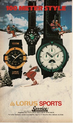 1989 LORUS Sports Watches available at Service Merchandise Vintage Print Ad