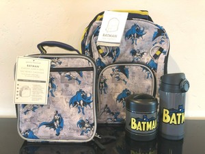 New Pottery Barn Kids Batman Small Backpack Lunch Bag Water Bottle