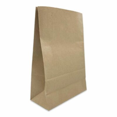 Papiertasche - mittelbraun SOS kompostierbar zum Mitnehmen Lebensmitteltasche ohne Griffe