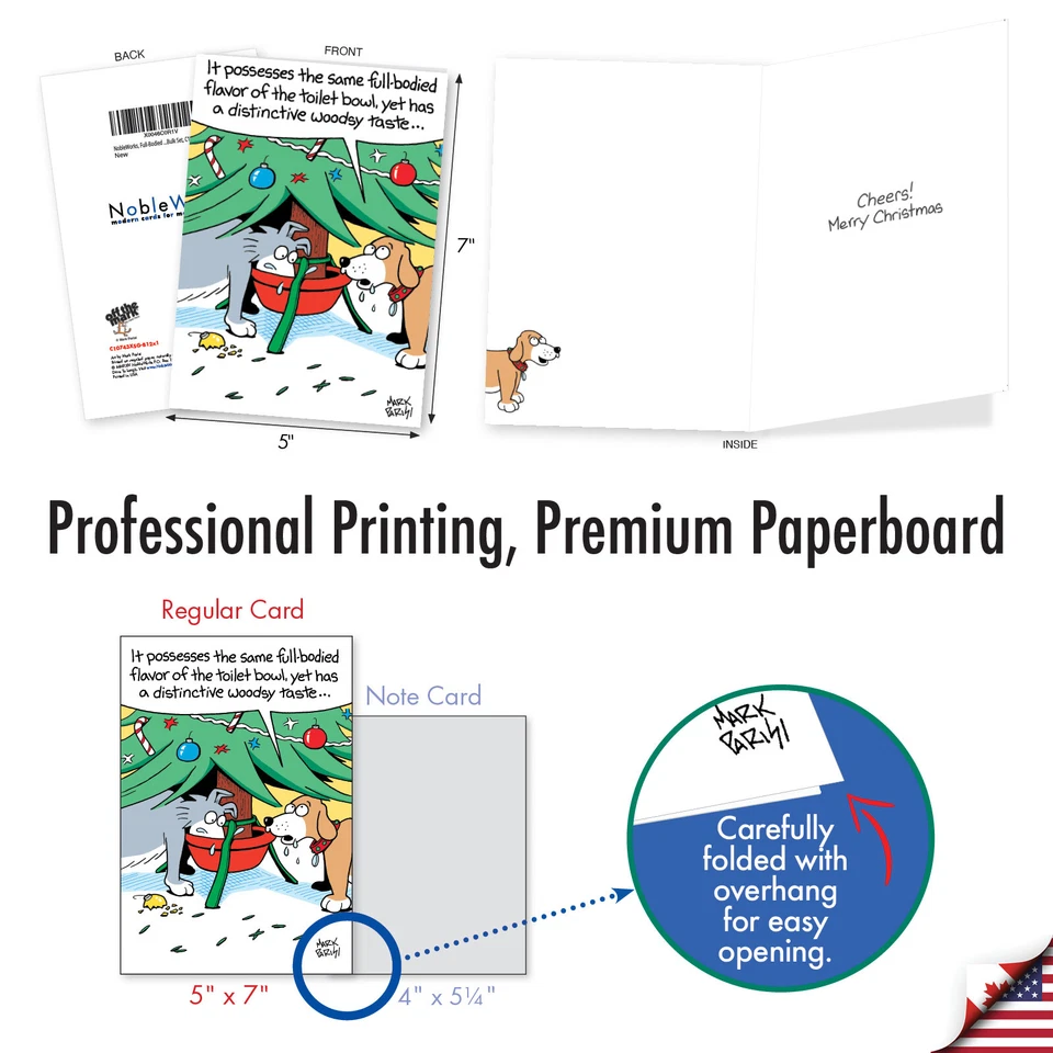 12 divertidos sobres de tarjetas de Navidad (1 diseño) - sabor con cuerpo - NobleWorks Foto 3 de 4