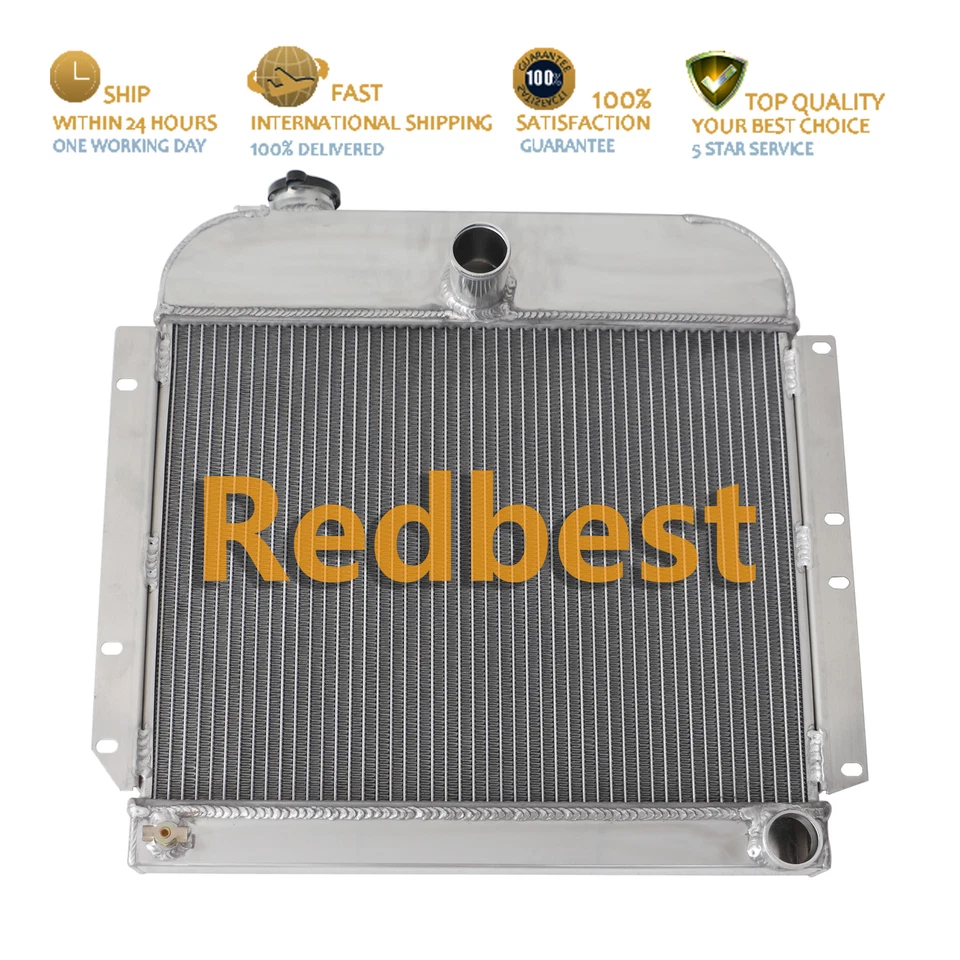 Radiador de aluminio de 3 filas apto para 1951-52 Plymouth Cambridge Concord Cranbrook 3,6 L I6 Foto 3 de 4