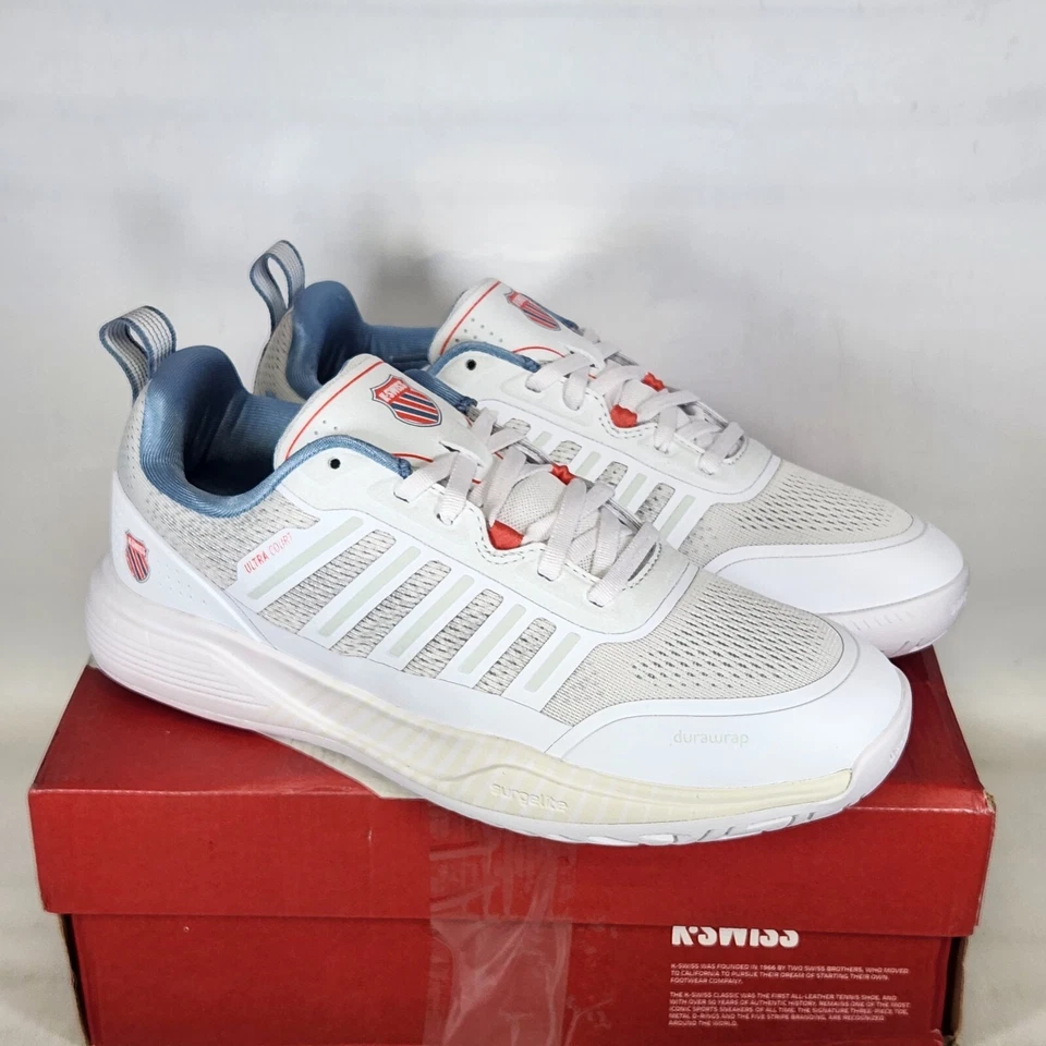 Size 9.5 - K-SWISS Ultra Court Pickleball - White /Faded Denim / Dubarry - Women - Image 2 of 4