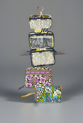 Vera Bradley Lot Wallet Hanging Travel Makeup Organizer E-Reader Tech Pouch ID