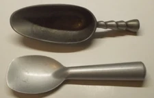 Vintage Aluminum Spoon Paddle & Pewter Scoop