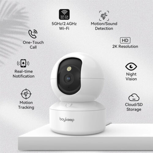 2K Pet Dog Camera with Phone App, 5G/2.4GHz WiFi Indoor Security Camera