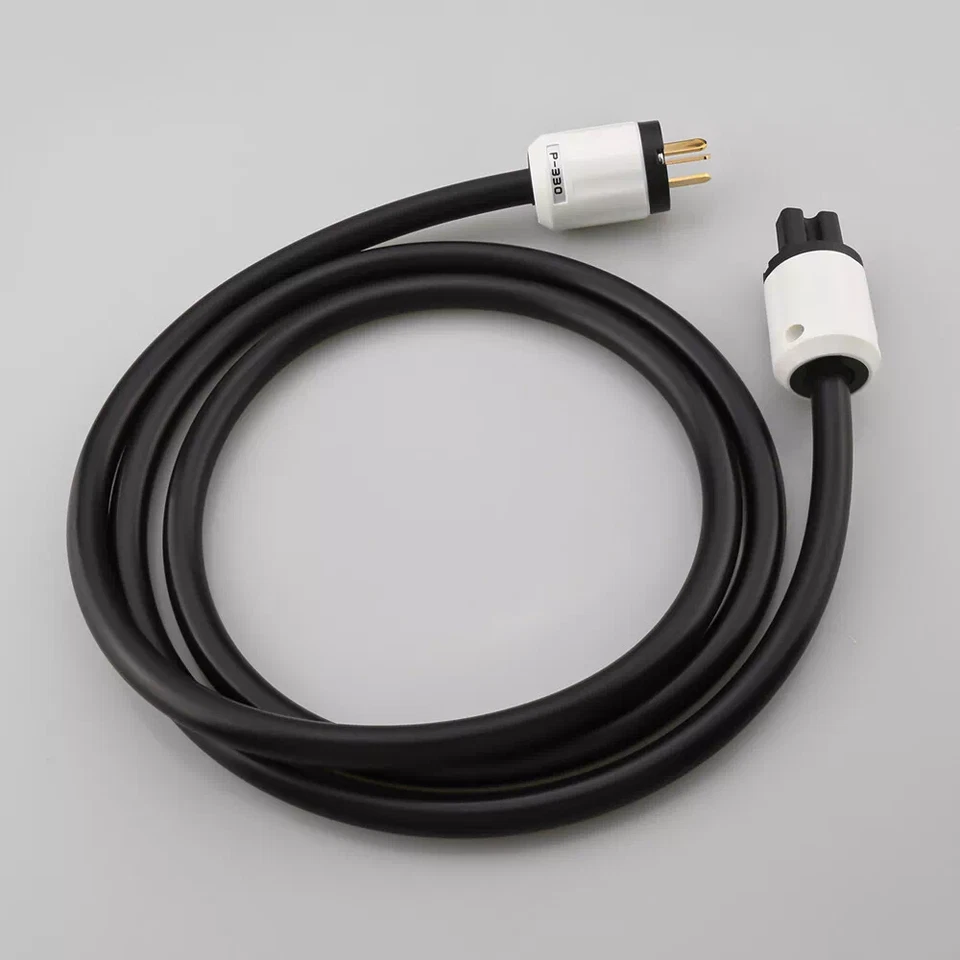 OFC Copper US EU AU HiFi Audio Power Cord IEC C15 Audiophile AC Main Supply Wire - Image 2 of 4