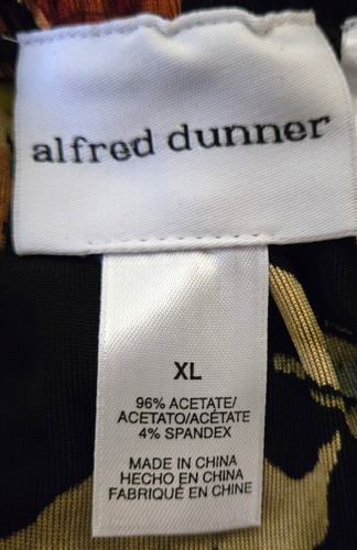 Alfred Dunner Maxi Skirt XL Blk Colorul Floral Pull-On Stretch Dark Romantic NEW - Picture 7 of 10