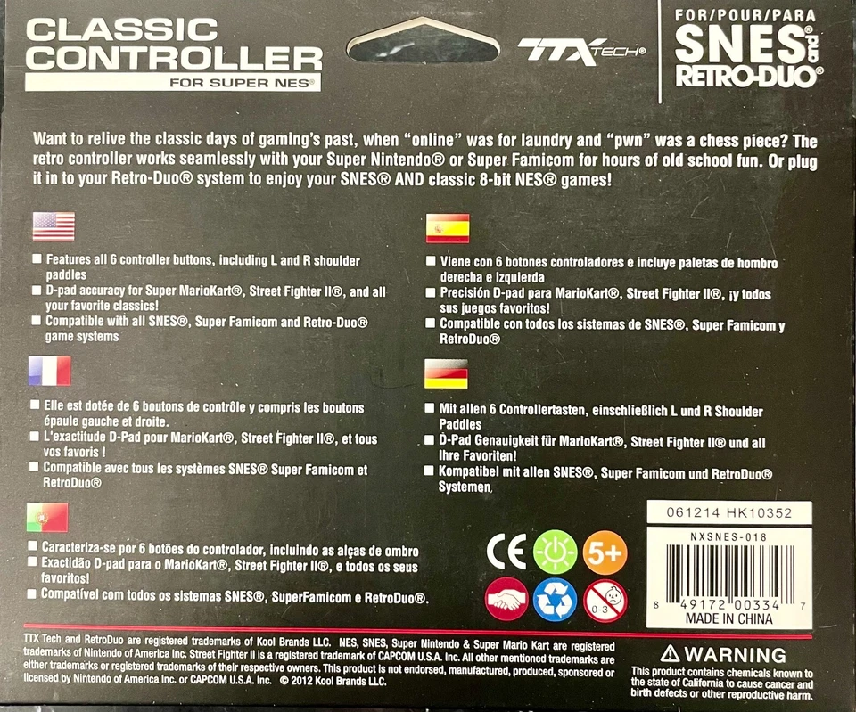 Controlador TTX Tech SNES para super NES, botón de color retro-dúo Foto 2 de 2