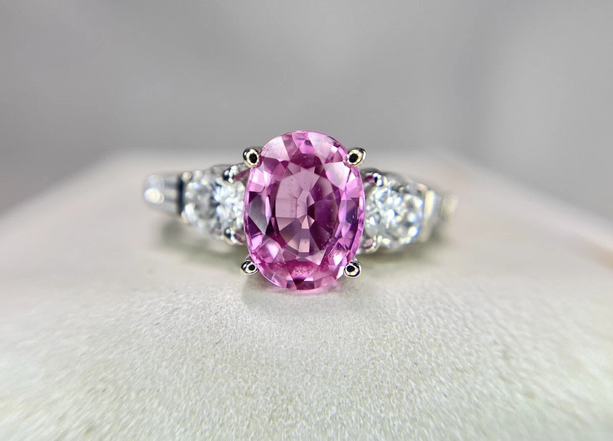 Louis Vuitton Diamond & Pink Sapphire Flower 18k White Gold Ring