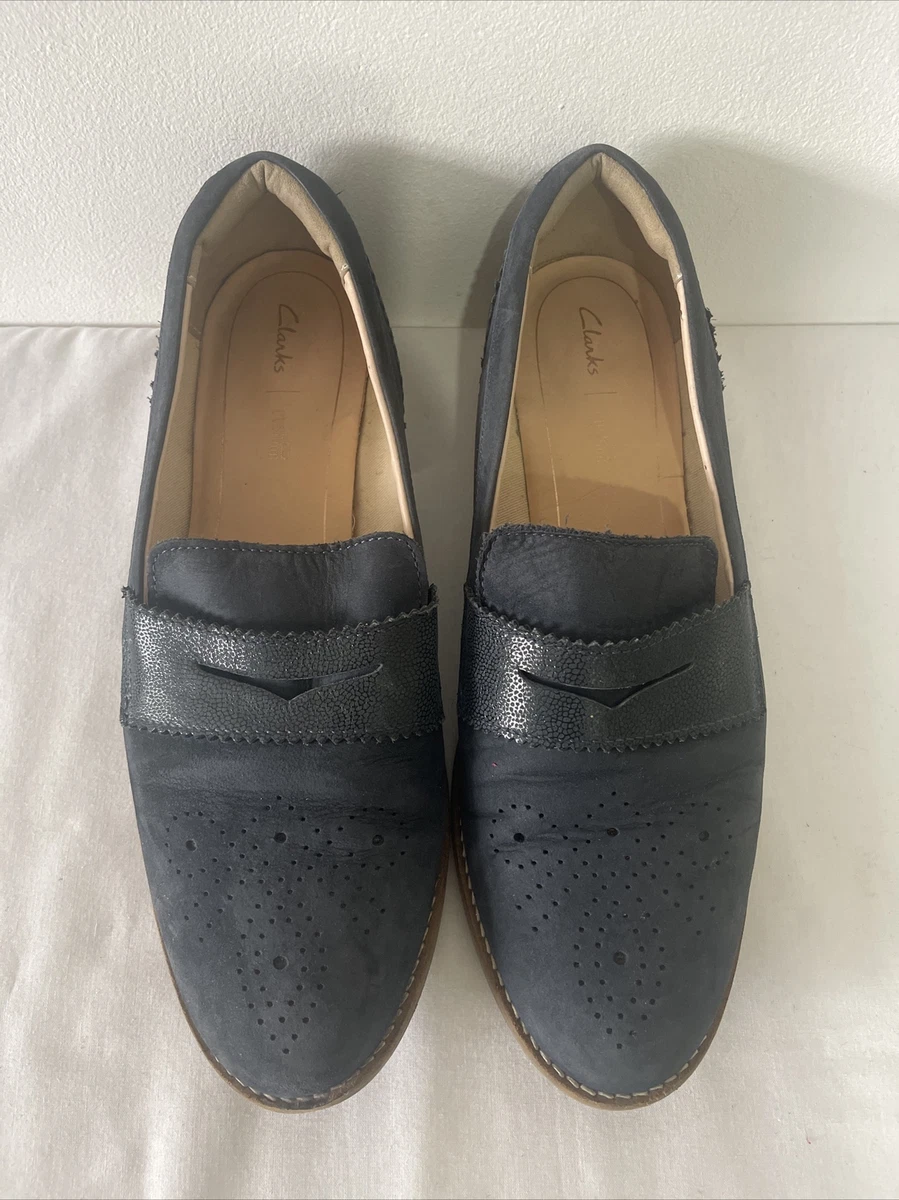 Clarks Navy Blue Womens Shoes UK 7.5 D EUR 41.5