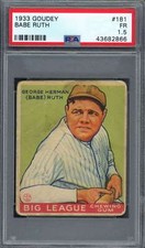 1933 Goudey 181 Babe Ruth (GREEN) PSA 1.5