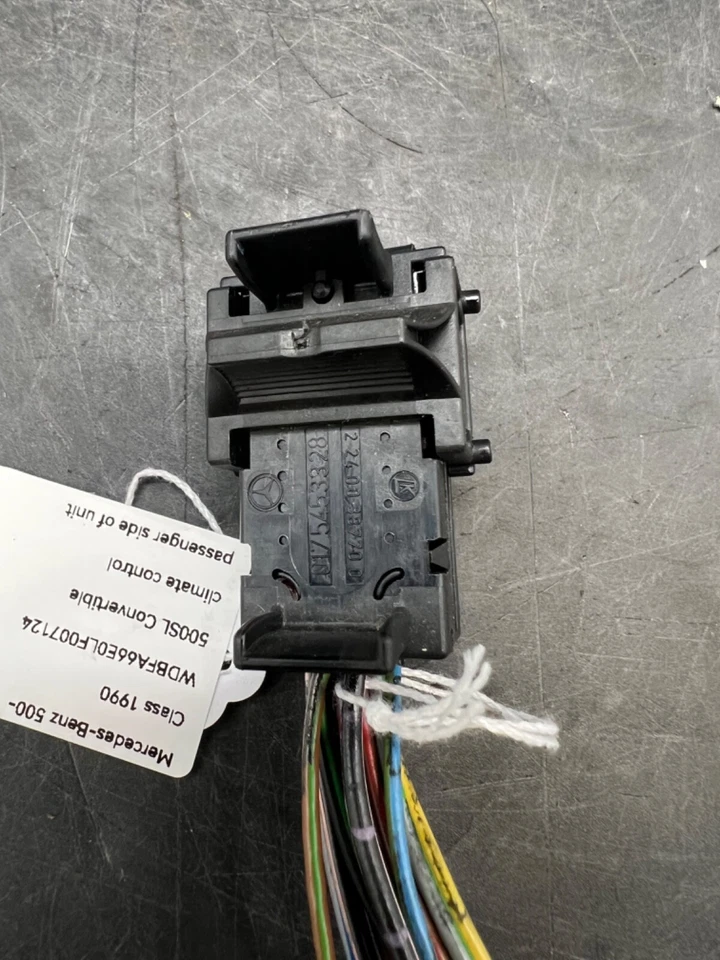 Arnés de cables coleta lateral pasajero control climático OEM 90-93 MERCEDES-BENZ 500SL Foto 3 de 4