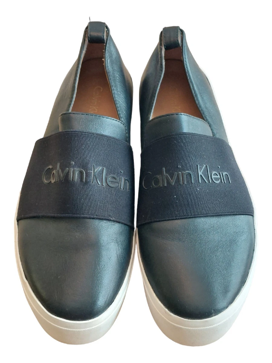 Calvin Klein Black Jacinta Casual Platform Sneakers Loafers Shoes Women s 8