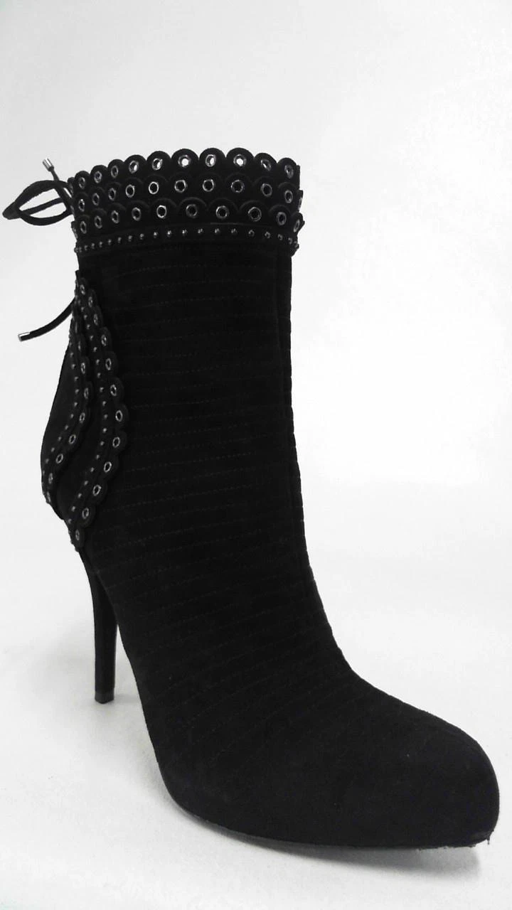 Bottes femme bottines Dior MUSE TAILLE 38,5 M daim noir 4 3/4 talons fermeture éclair vente