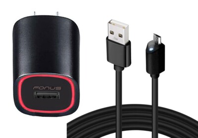 2.4A Home Charger 6ft Cable Micro USB Wall Power Adapter Cord for SmartPhones