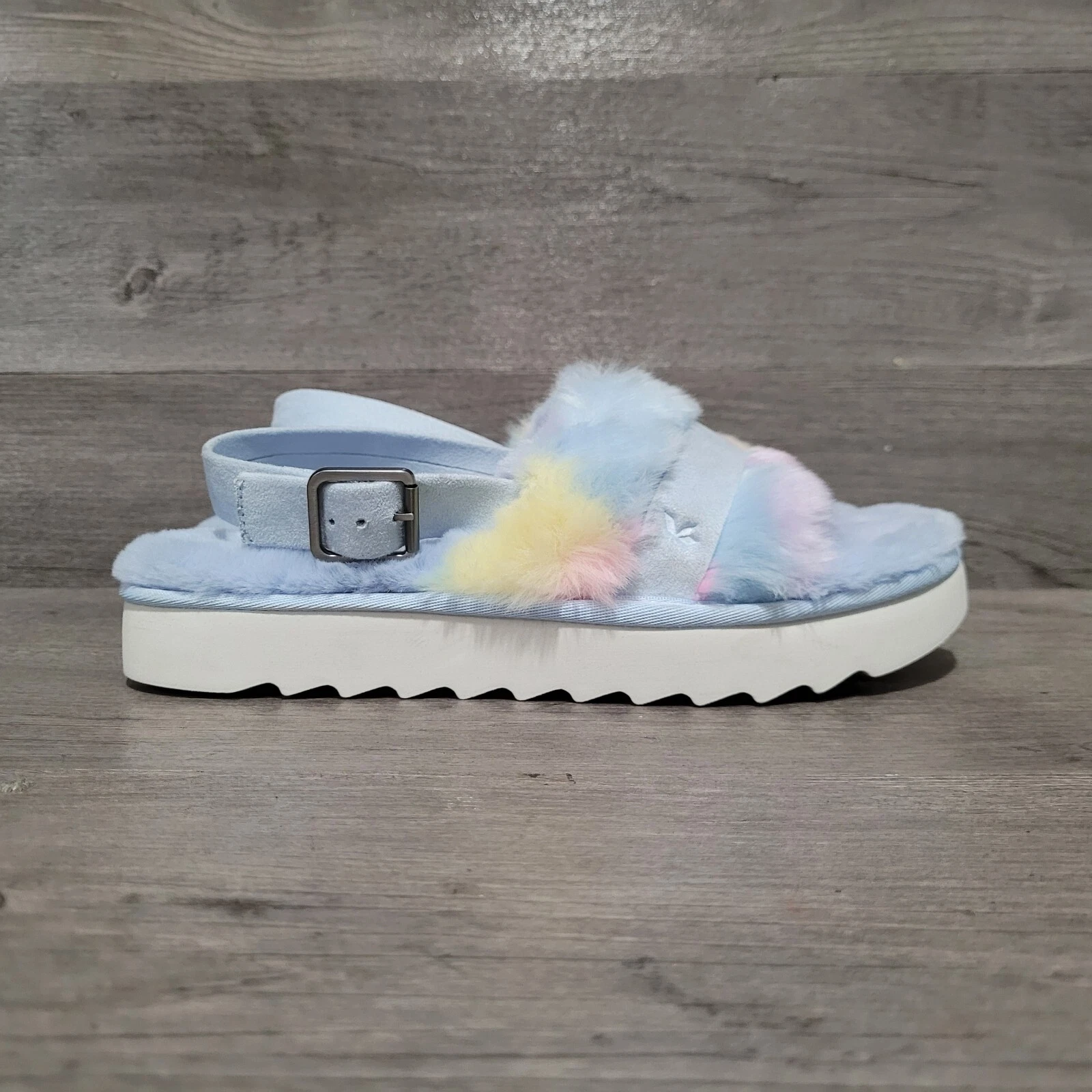 Sandali Koolaburra by UGG donna taglia 10 regolabili slide fuzz'd out multicolore