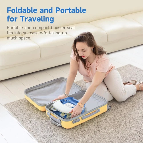 Travel Booster Seat w/ Tray Adjustable Folding High Chair Children Baby Armchair - Picture 25 of 78