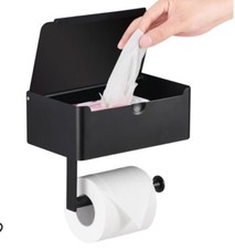 Toilet Paper Holder With Shelf And Storage Wipes Dispenser