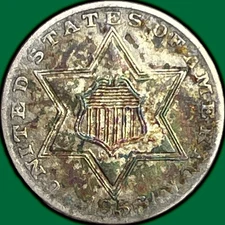 1856 Three Cent Silver Trime Almost Uncirculated AU Coin #29821