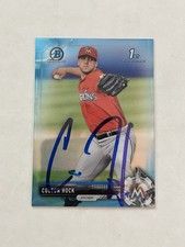 Colton Hock SIGNED 2017 Bowman Chrome 1st RC Sky Blue Refractor /399 IP AUTO