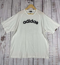 Adidas T-Shirt Men's Size XLarge White Short Sleeve Logo Graphic Casual Tee