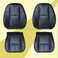For 2007-2014 GMC Sierra 1500 2500 Driver Passenger Bottom-Top Seat Cover Black