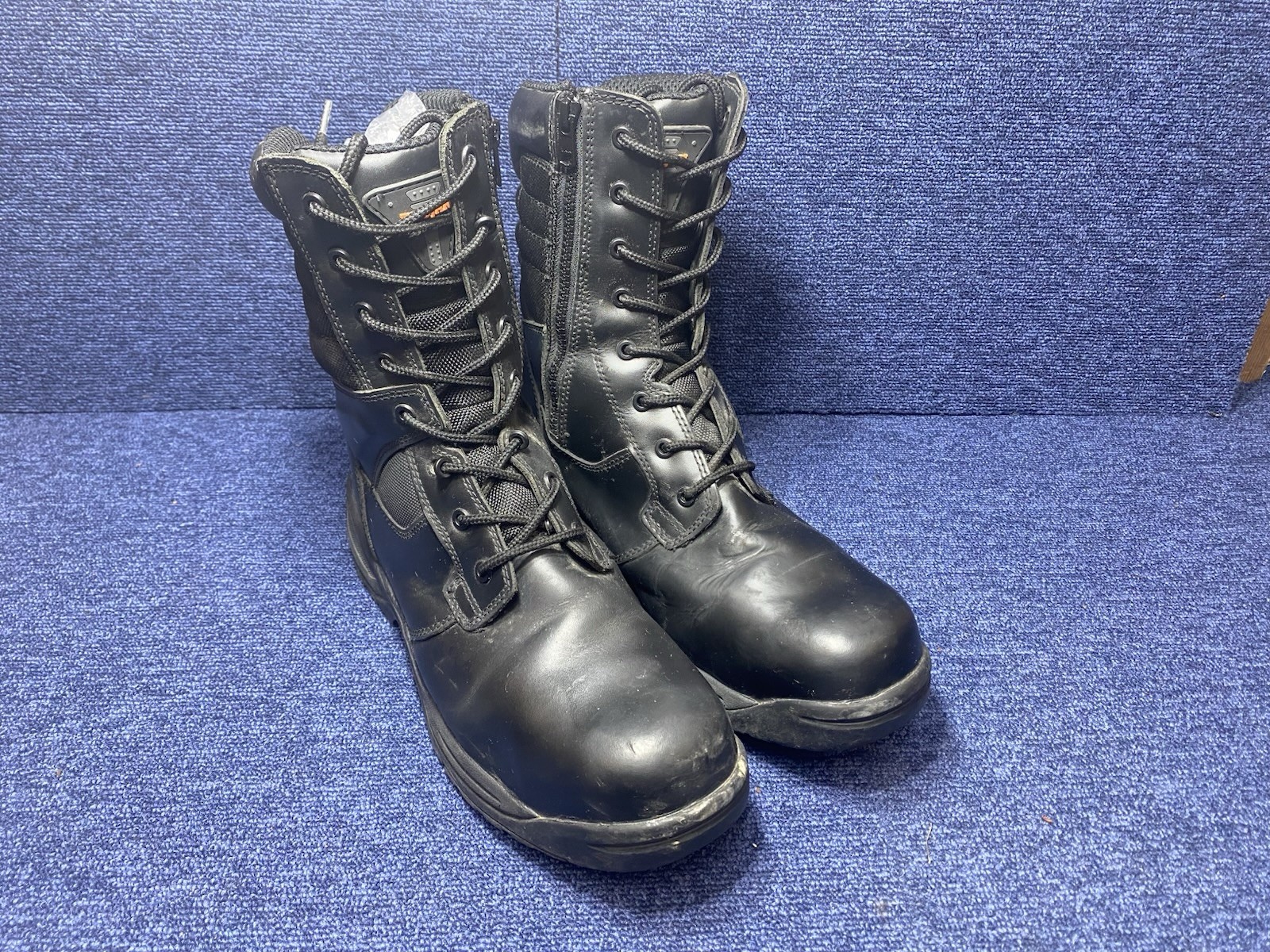 SIZE UK 11  - Trojan Black Leather Safety Boot Tall - Steel Toe