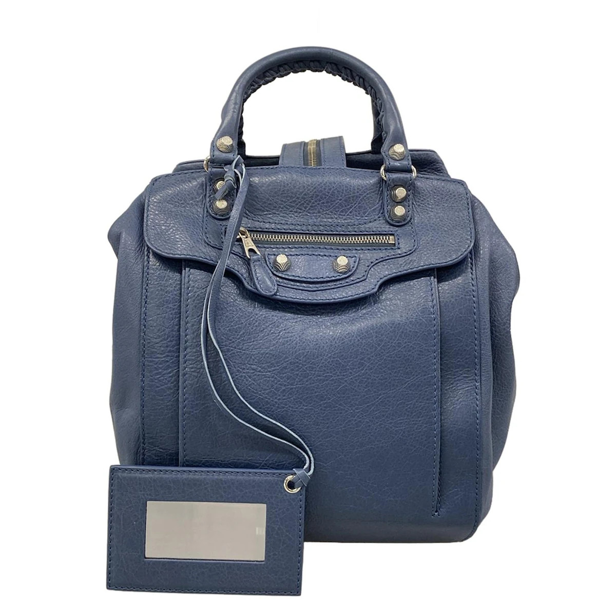 BALENCIAGA Zip Traveler 347922 Blue Leather Backpack | eBay