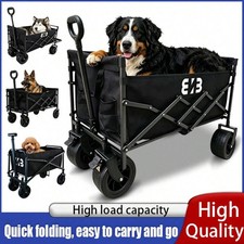 Outdoor Folding Camping Cart, Large  Capacity Portable Wagon for Camping Travel