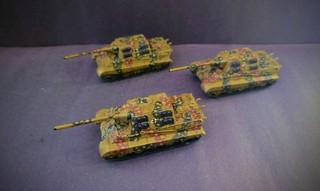Flames of War German Jagdtiger Tank Platoon X3 Pro painted 1/100th