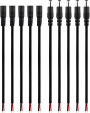 DC barrel power plug pigtail cable male female connector cord