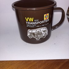 HAYNES - VW 1600 Transporter - Enamel camping mug - Brown - Big - 