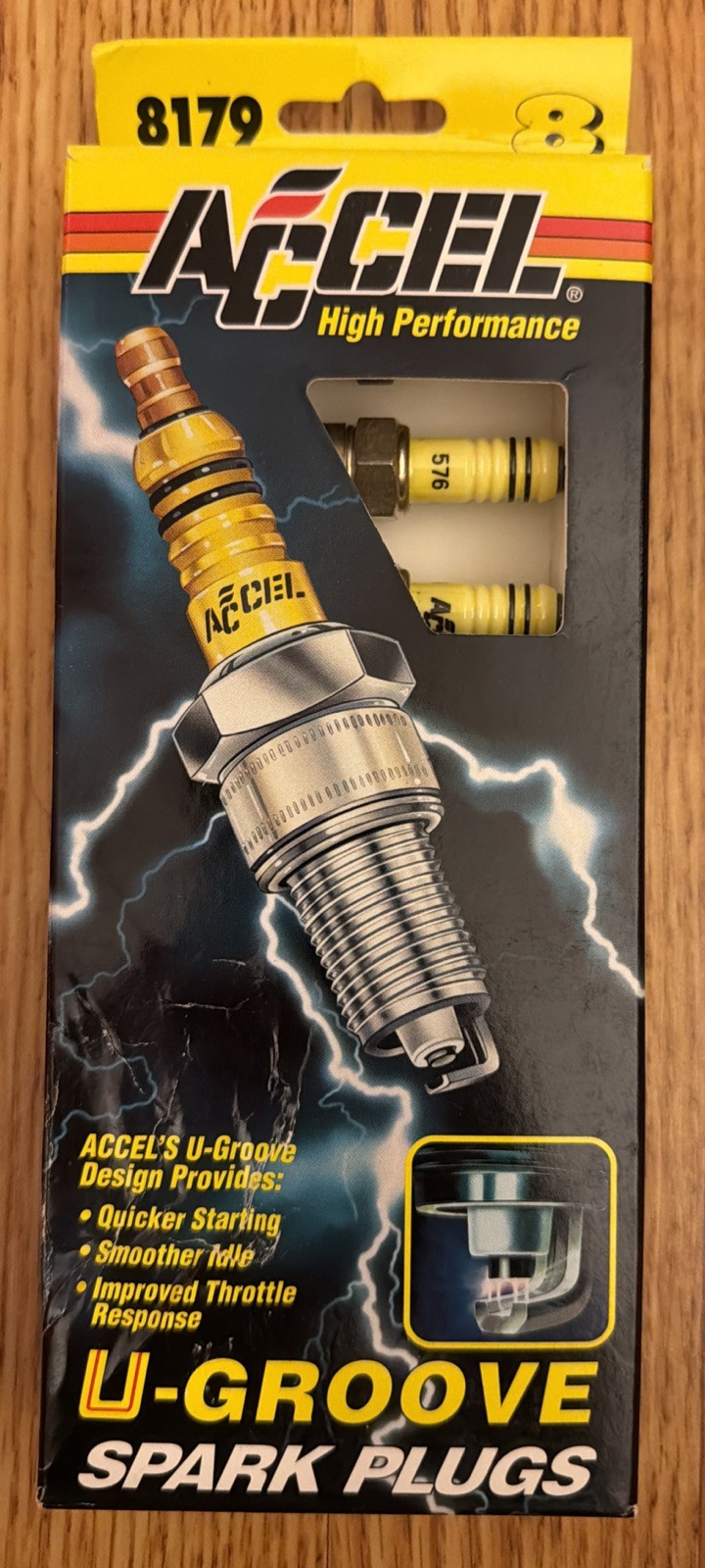 8 Pack ACCEL 8179 HP  High Performance Copper Spark Plug u-Groove 576 Resistor