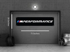 M Performance Banner 71x24 in – Garage Wall Decor – Motorsport Style Sign