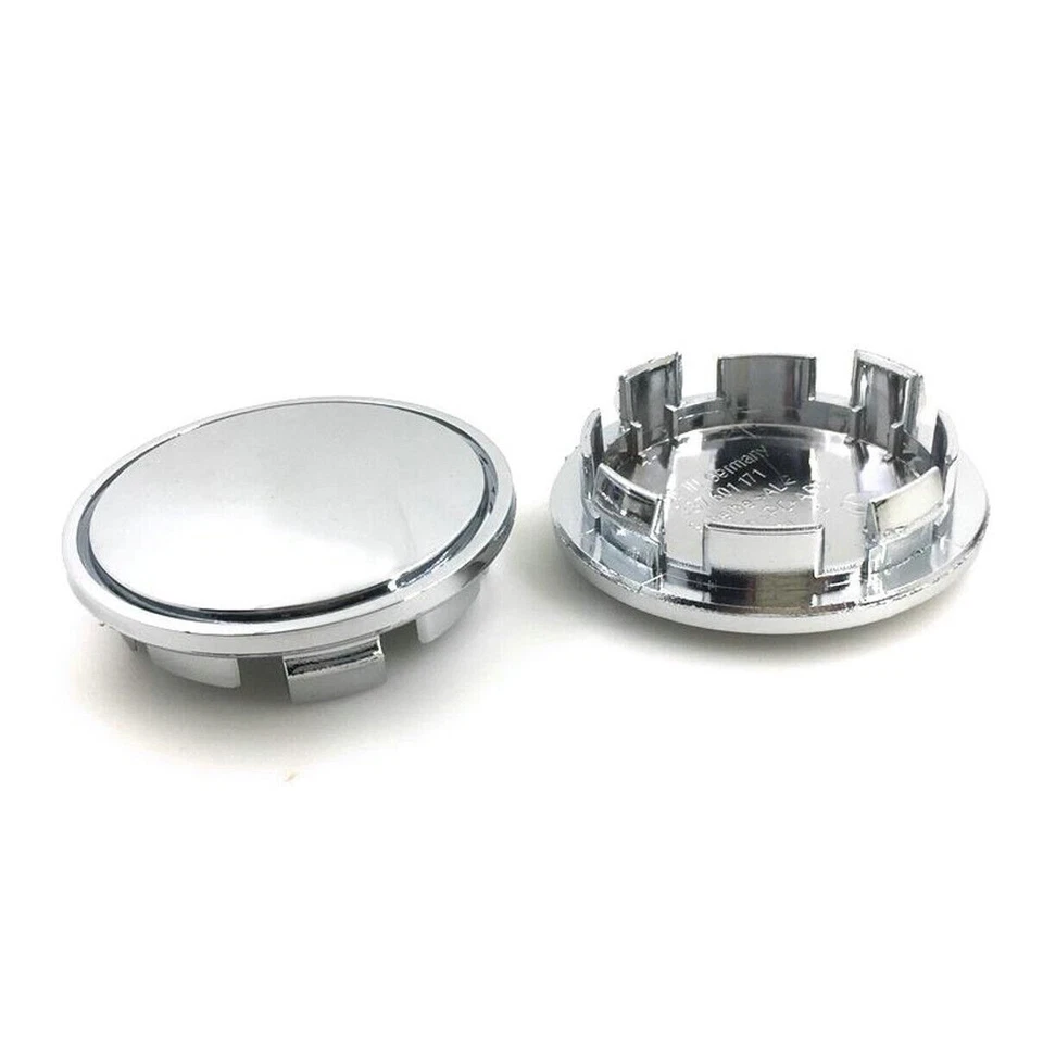 Tapacubos de llanta cromados plateados nuevos 4 piezas Tapacubos de llanta Cubierta Accesorios para automóvil Foto 3 de 4