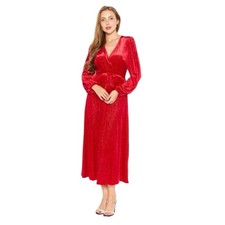 Anne Klein Red Sparkle Midi Dress Size Small